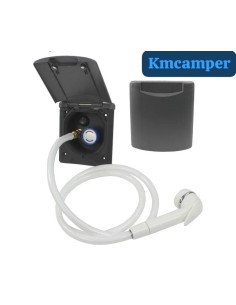 TOMA DE DUCHA NEGRA MAGNÉTICA CALIENTE Y FRIA