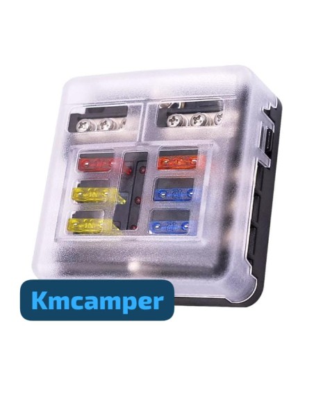 CAJA 6 FUSIBLES (POSITIVO Y NEGATIVO)