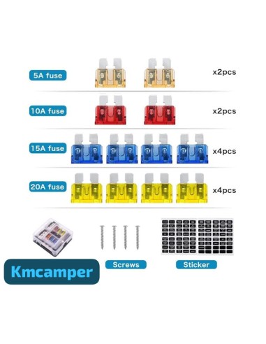 CAJA 6 FUSIBLES (POSITIVO Y NEGATIVO)