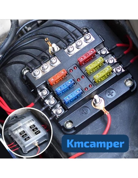 CAJA 6 FUSIBLES (POSITIVO Y NEGATIVO)