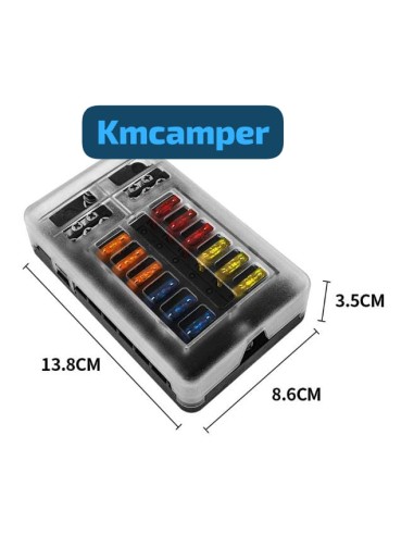 CAJA 12 FUSIBLES(POSITIVO Y NEGATIVO)