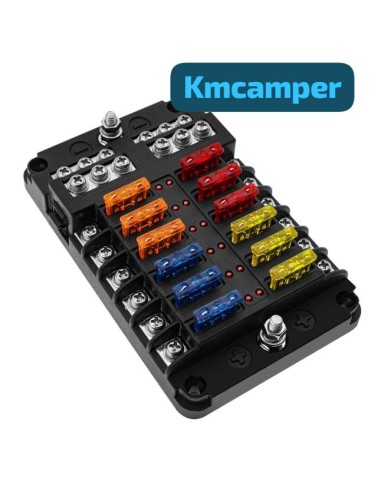 CAJA 12 FUSIBLES(POSITIVO Y NEGATIVO)