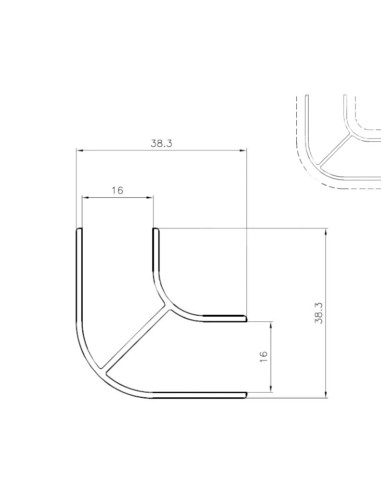PERFIL ALUMINIO ANGULO CORTO 2M
