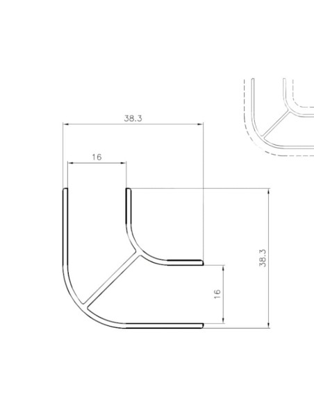 PERFIL ALUMINIO ANGULO CORTO 2M