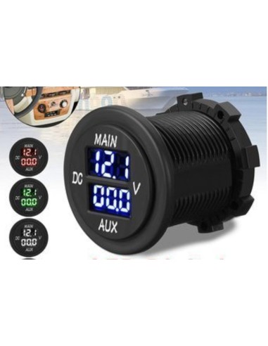 DOBLE VOLTÍMETRO 12V REDONDO