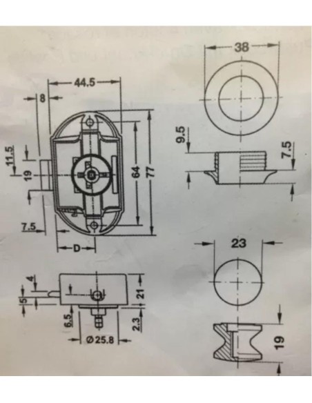 CIERRE CON PULSADOR PARA PUERTA DOBLE