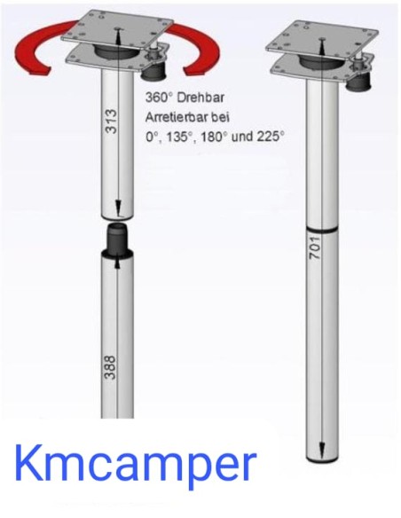 PIE DE MESA GIRATORIO