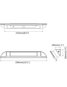 Luz exterior LED, negra, IP67, 3000K, 9 LED, longitud:... 2