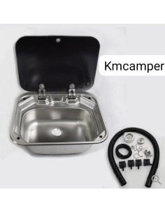 FREGADERO CON TAPA CRISTAL DE 42X37 (COLOR A ESCOGER)