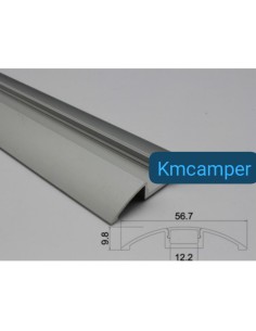 PERFIL ALUMINIO PLANO 1M LEDS 2