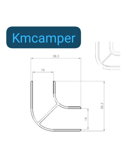 PERFIL ALUMINIO 2M LACADO EN NEGRO (ÁNGULO CORTO)