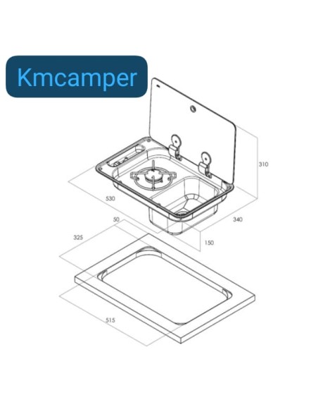 COCINA FREGADERO CAN 1 FUEGO(DERECHO O IZQUIERDO)