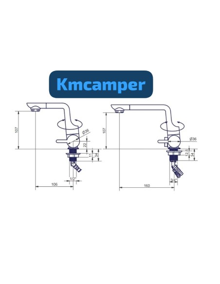 GRIFO MEZCLADOR GIRATORIO Y ABATIBLE 360º CROMO
